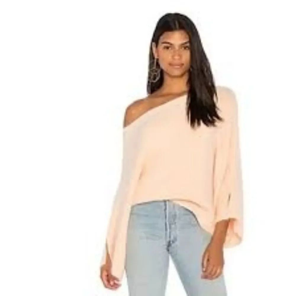 Elliatt Rabbit Fur Blend Phoenix Sweater Apricot Color Off Shoulder  Revolve L